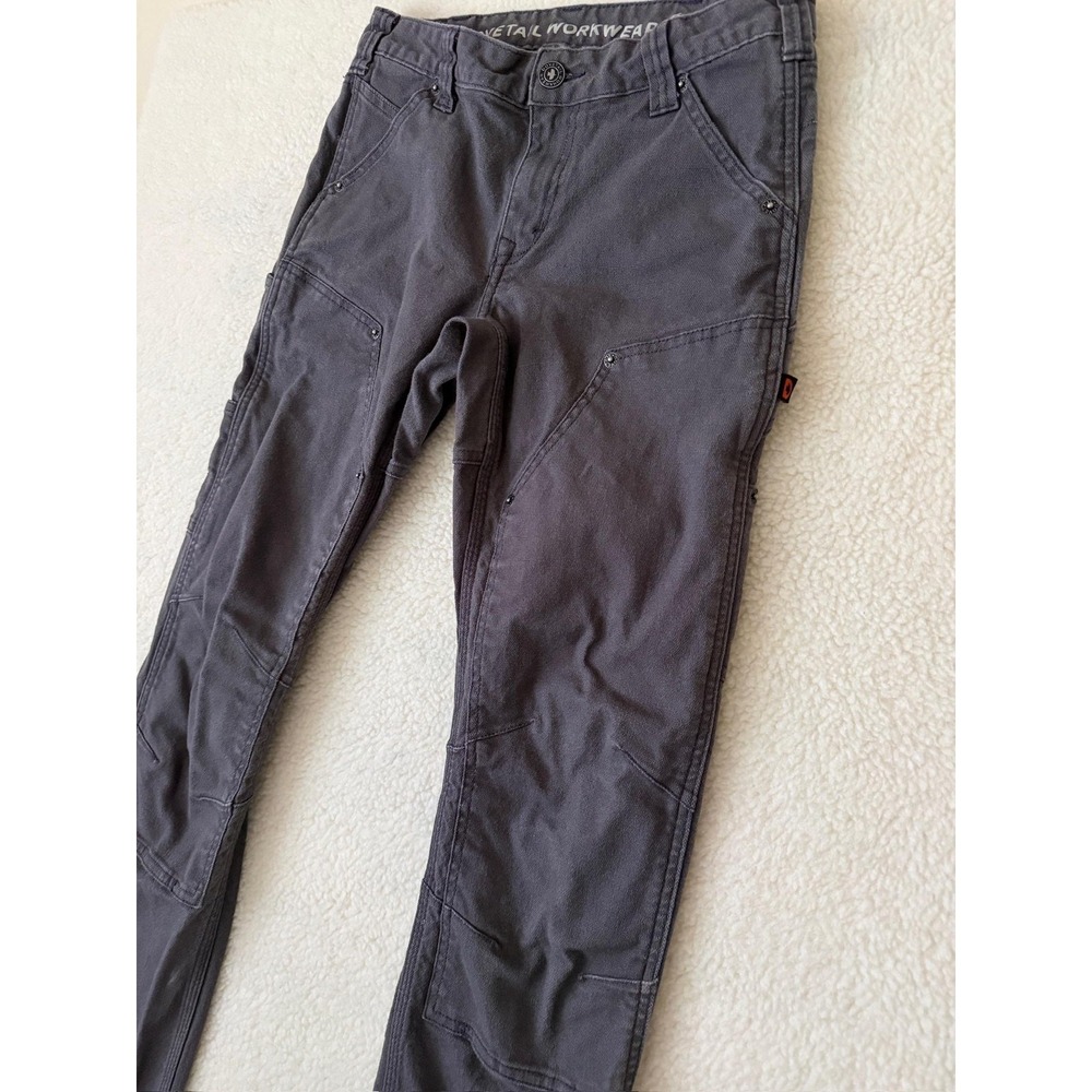 Dovetail Workwear Britt Utility Pants Womens 6 Gray Double Knee Carpenter Canvas - Picture 3 of 14